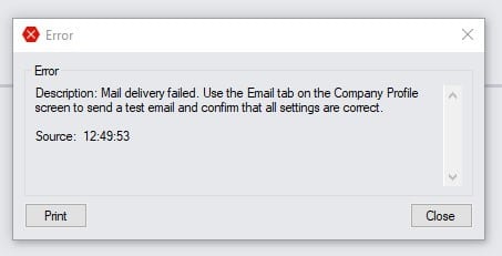 An example of an error message displayed due to OAuth being out-of-date.